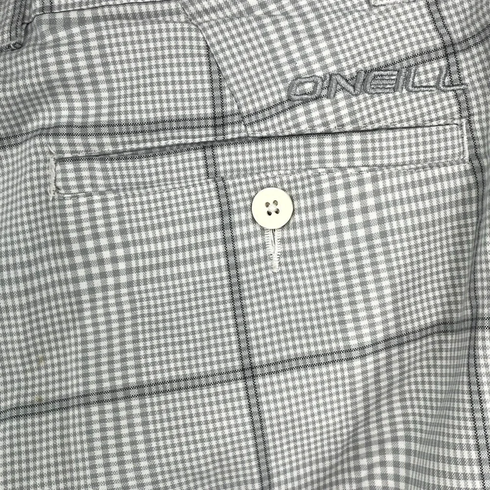 O'Neill Hybrid Shorts Mens 34 White Gray Gingham Plaid Gorpcore Outdoor‎ Hiking